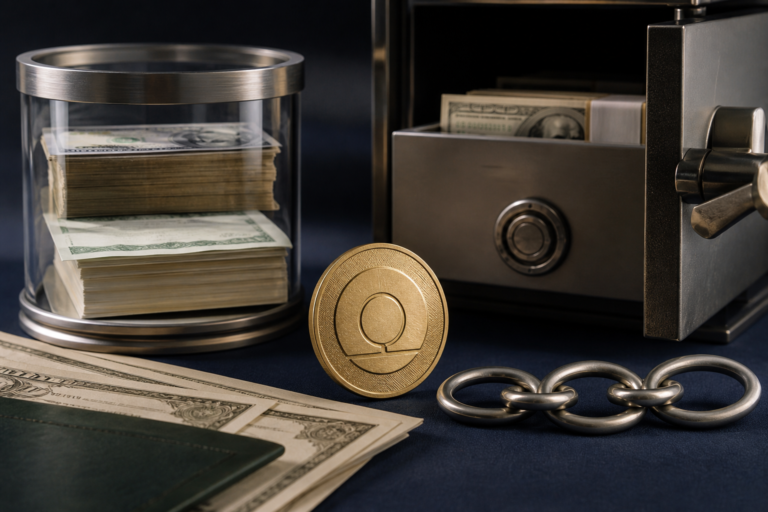 Reserve assets, secure storage, and connected counterparties behind a stablecoin.